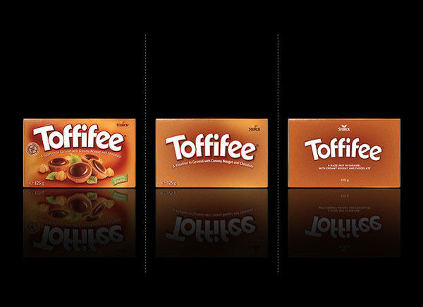 Merken minimalistich design toffifee