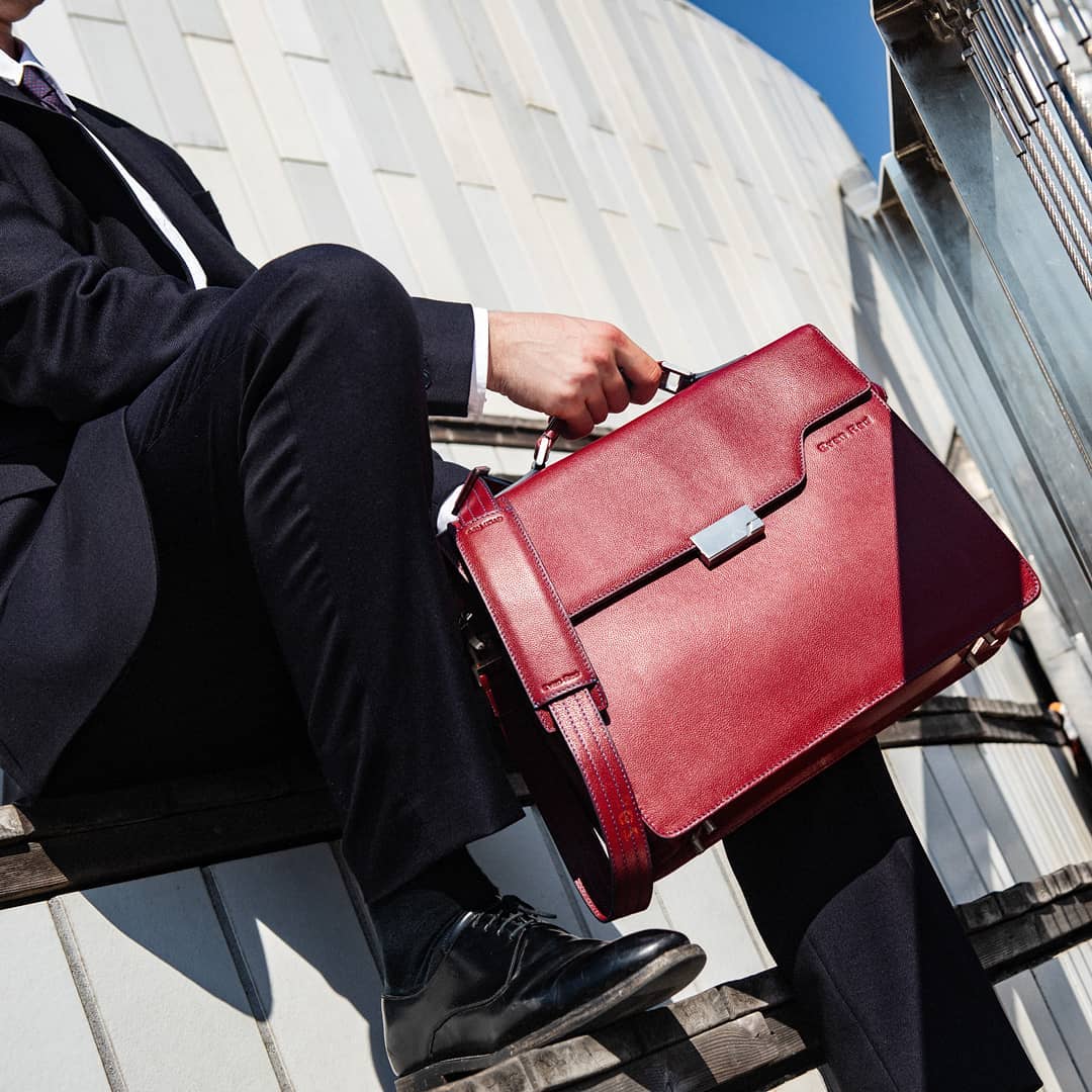 leren laptoptas heren