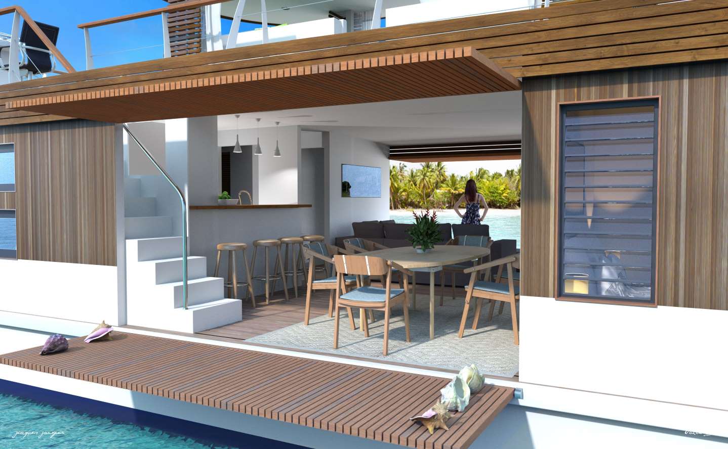 luxe villa Bora Bora water