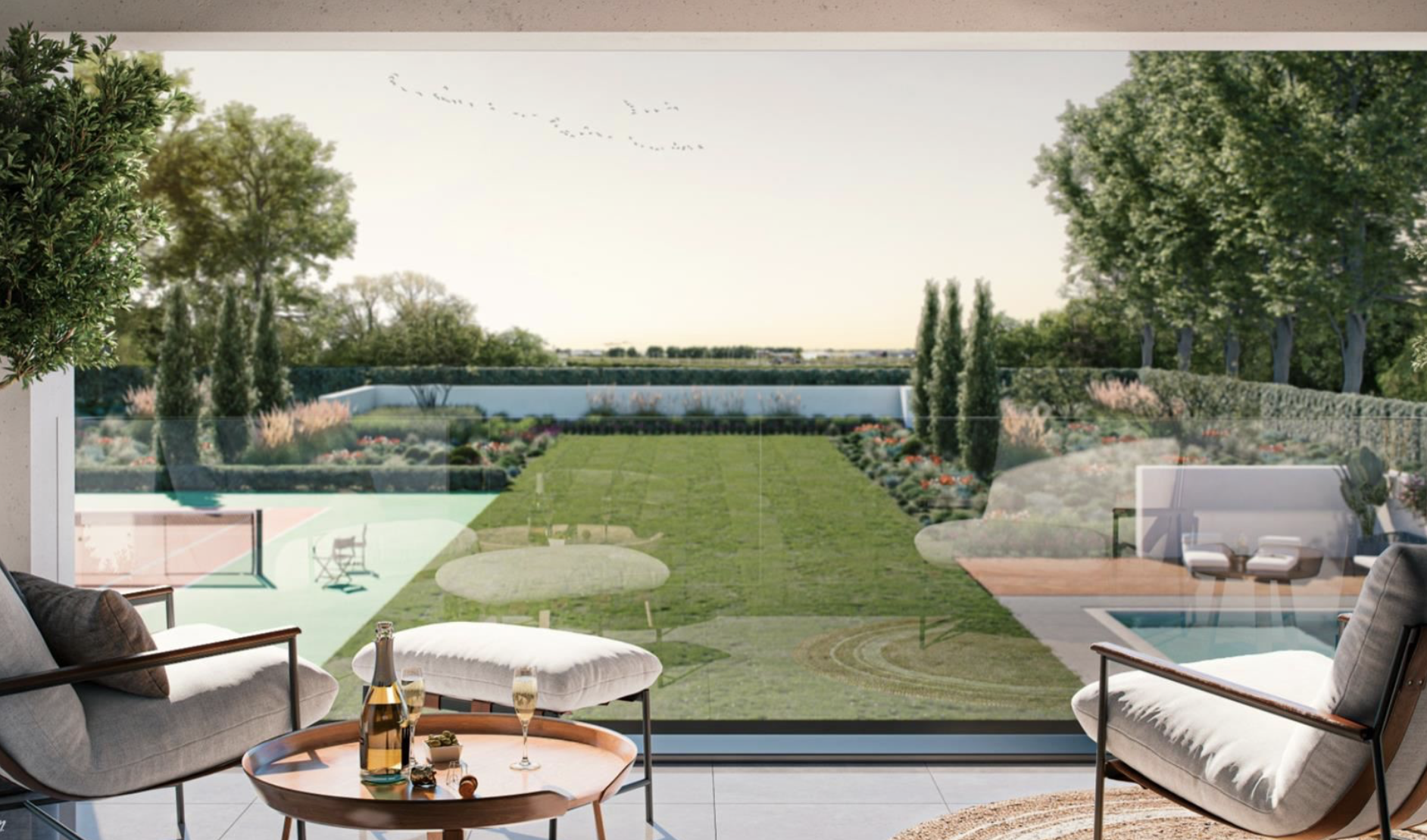 woning met tennisbaan