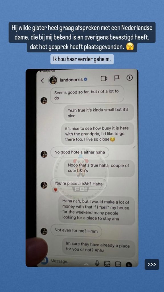 gesprek lando en meid instagram